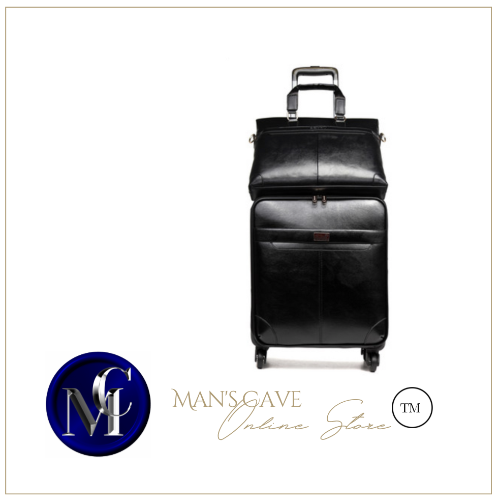 High Quality Genuine Leather 2 Piece Luggage Set - Brown or Black - Many Sizes