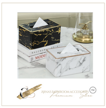 Load image into Gallery viewer, &quot;Arna Lisa&quot; Collection - Leather Tissue Box - Unique Stunning Marble Design
