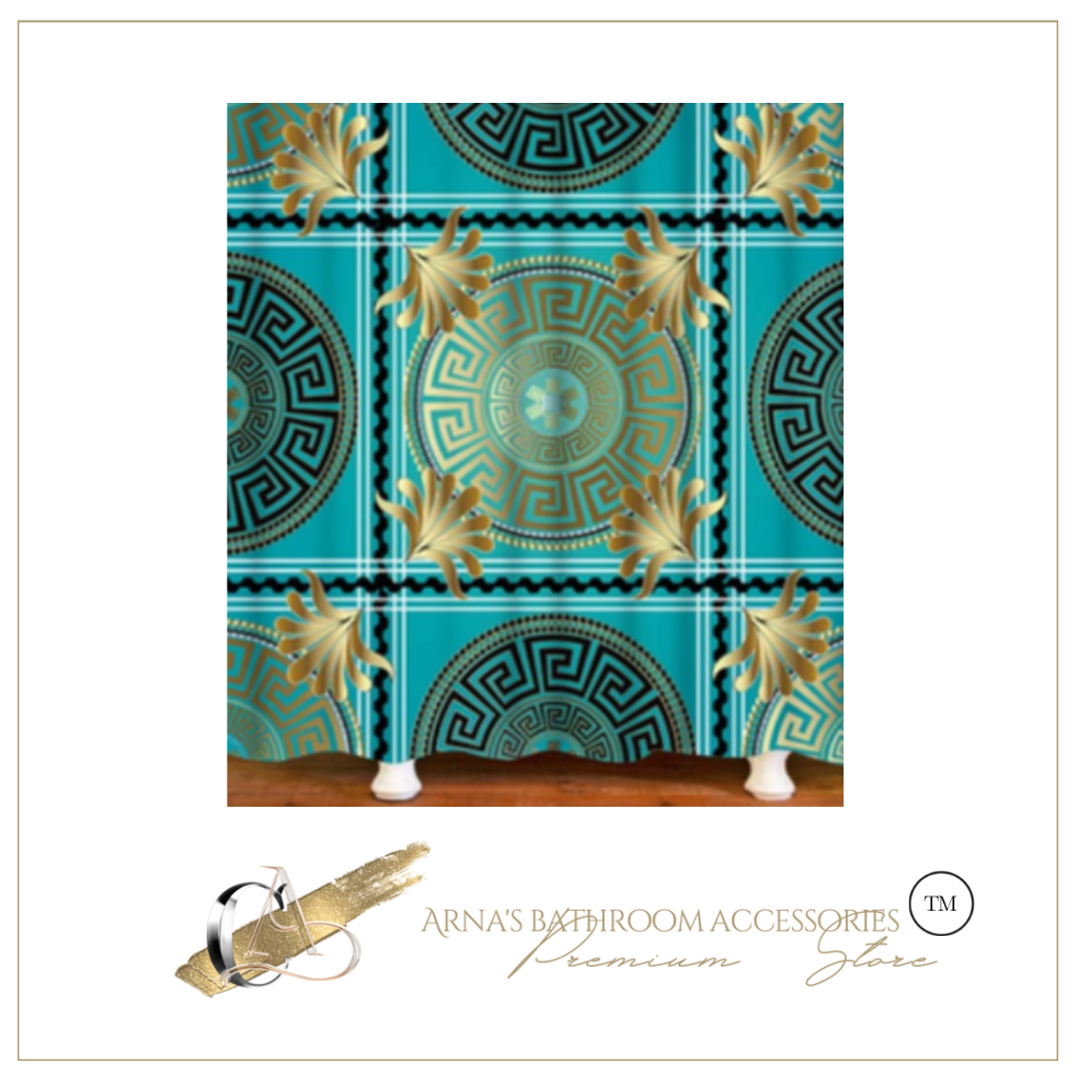 Luxury 3D Golden Collection Shower Curtain Waterproof Bath Curtain Washable Cloth