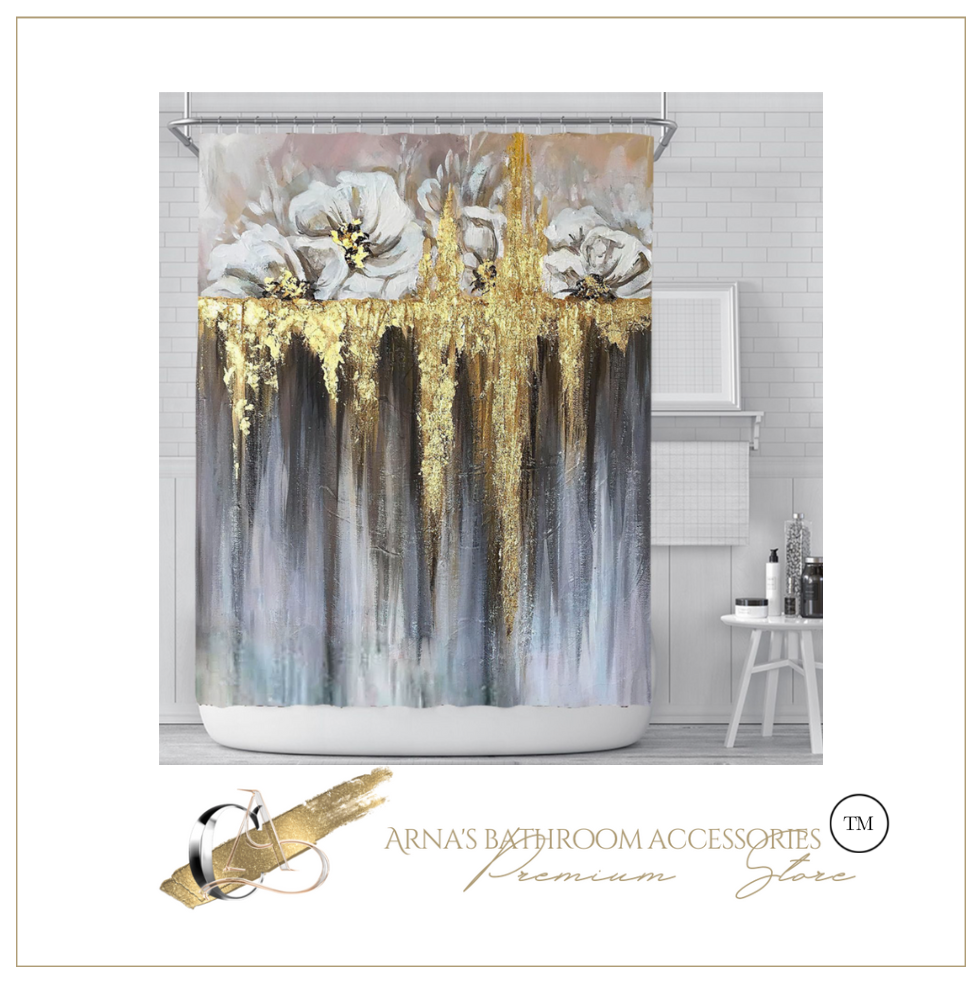 Luxury Shower Curtain Waterproof Bath Curtain Washable Cloth