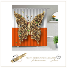 Load image into Gallery viewer, Shower/Bath Curtain range - Butterfly with Flowers Series - Beautiful Waterproof
