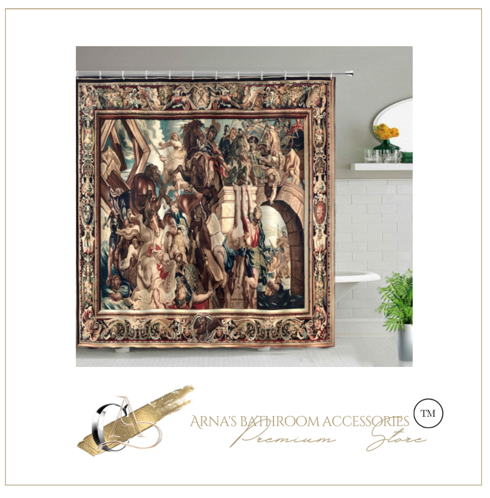 Shower/Bath Curtain Range - Angels in Heaven Set Polyester Fabric Machine Washable Printed Background