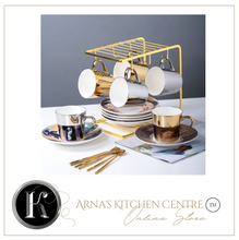 Load image into Gallery viewer, &quot;Arna Lisa&quot; Royal Collection - Luxury Mirror Set - 6 Bone China Cup And Saucer - High Quality

