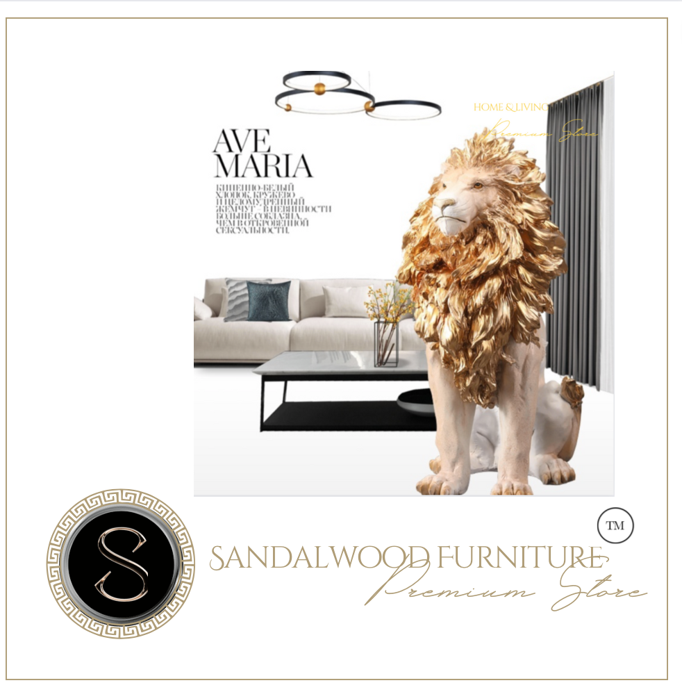 Designer Handmade Resin Lion Statue