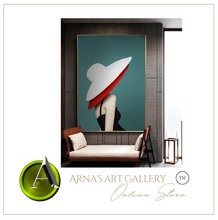 Load image into Gallery viewer, Arna&#39;s Luxury Painting Collection - Nordic Retro Woman Hat Painting
