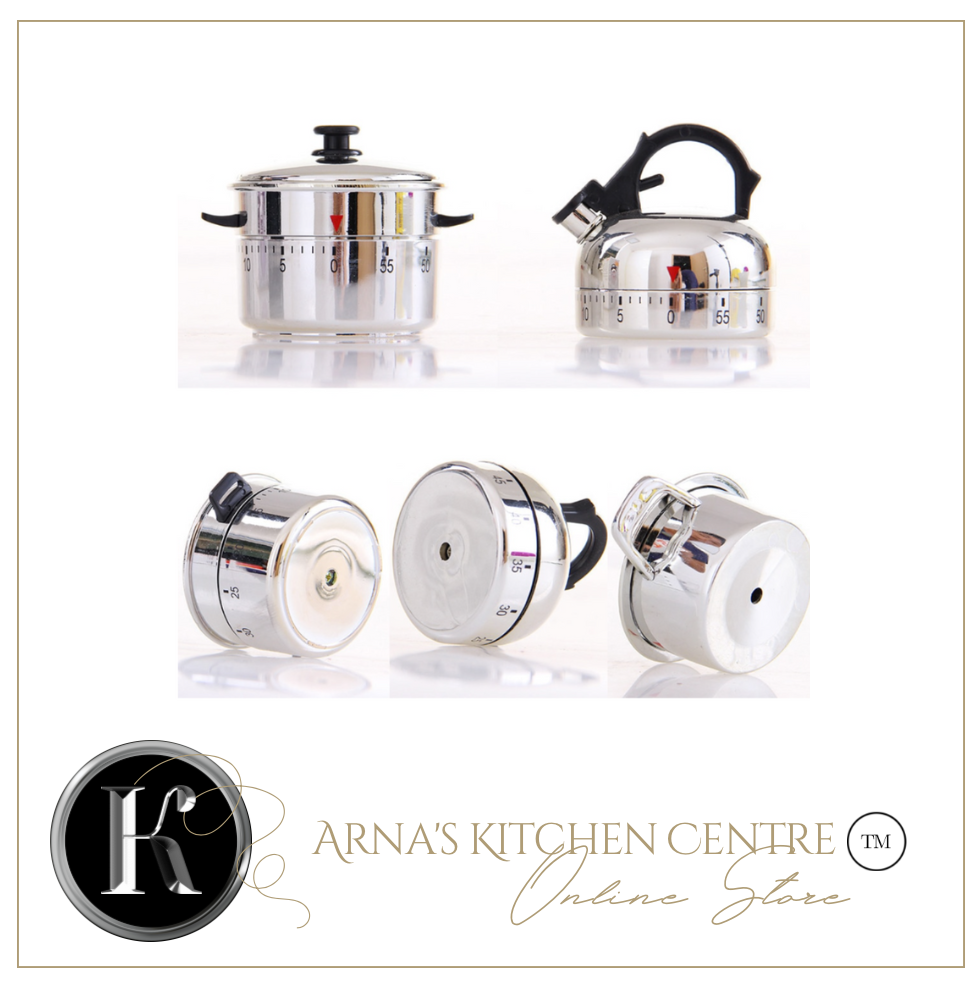 60 Minutes Kitchen Timer Stainless Steel Timer Clock Kitchen Gadget Manual Mechanical Clockwork Cooking Alarm Reminder