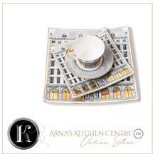 Load image into Gallery viewer, &quot;Arna Lisa&quot; Royal Collection - Luxury 24 Piece Bone China Dinnerware for 6 Gold/Silver
