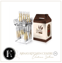 Load image into Gallery viewer, &quot;Arna Lisa&quot; Royal Collection - Luxury 24 Piece Cutlery Set + Boxed - Many Styles &amp; Colours
