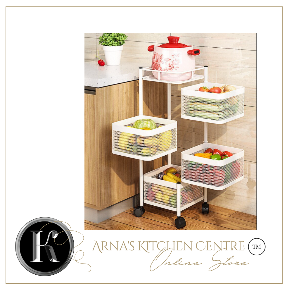 Versatile Storage Set on Casters -  Multi-layer Baskets Kitchen/Bedroom/Bathroom/Sewing Room/Toys