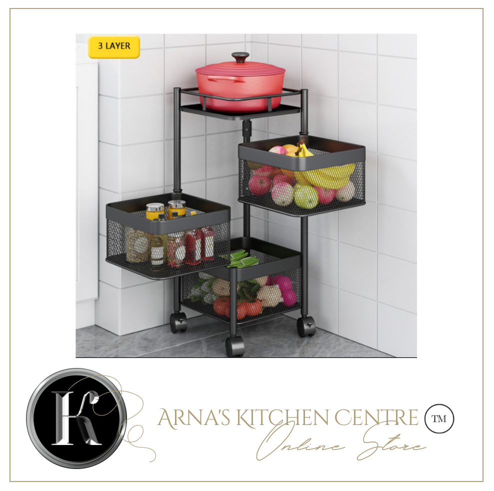 Versatile Storage Set on Casters -  Multi-layer Baskets Kitchen/Bedroom/Bathroom/Sewing Room/Toys