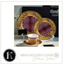 Load image into Gallery viewer, &quot;Arna Lisa&quot; Royal Collection - 24 Piece Porcelain Dinnerware Set for 6 (Leopard Print Pink)
