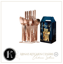 Load image into Gallery viewer, &quot;Arna Lisa&quot; Royal Collection - Luxury 24 Piece Cutlery Set + Boxed - Many Styles &amp; Colours

