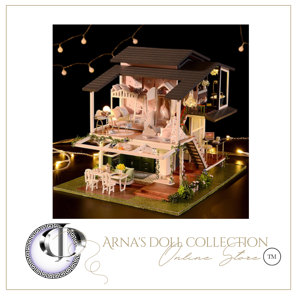 Architecture Series Building Blocks - French Boutique Big Doll House Furniture Miniature Building Kits DIY Dollhouse Kit Villa