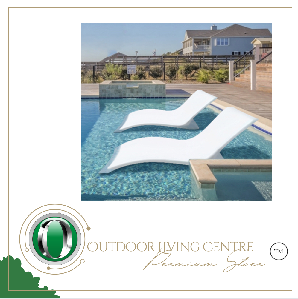 Luxury Plus Furniture - Sun Pool Lounger - White x2