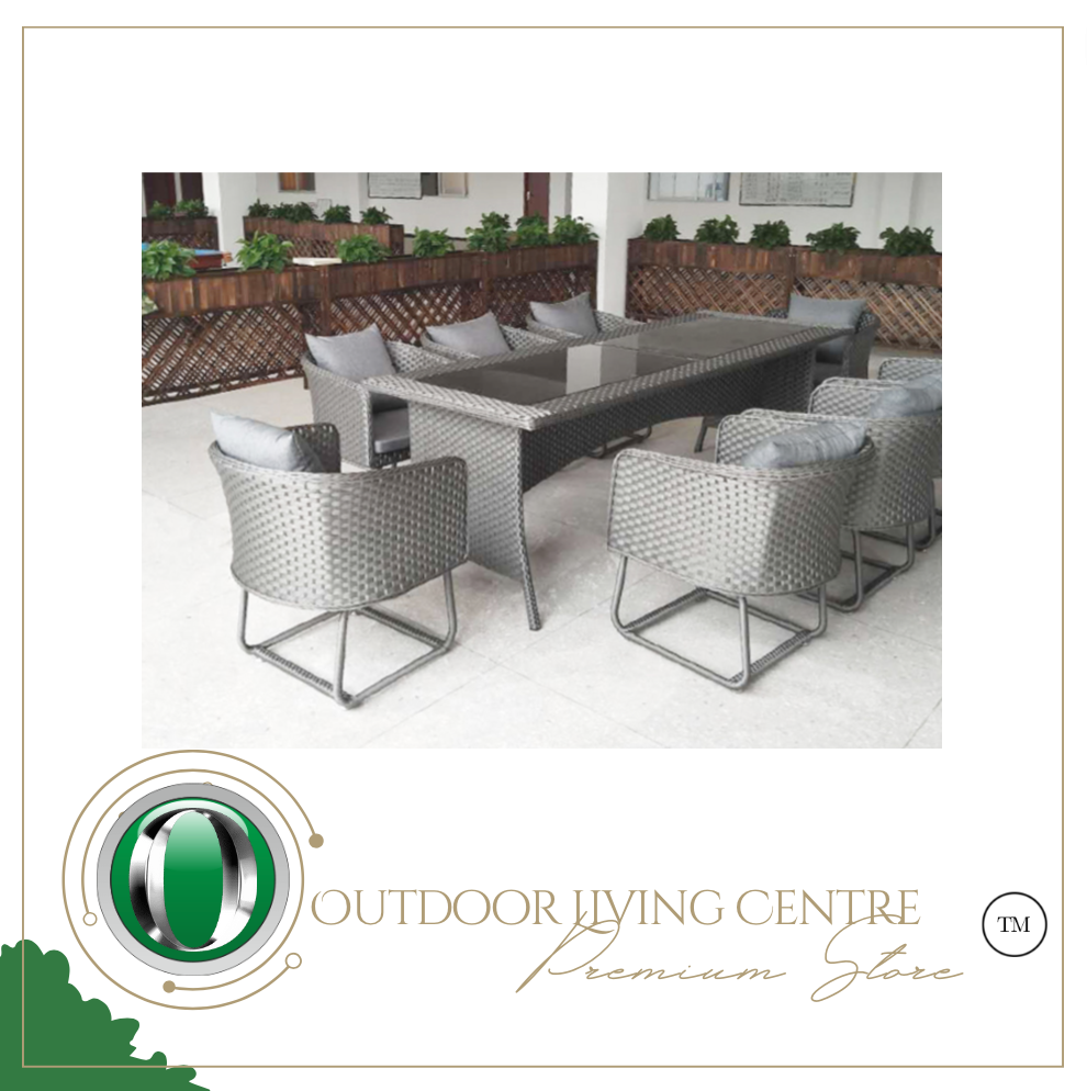 Luxury Plus Furniture -  Nordic Minimalist Tables And Chairs 2.4M x 8 Chairs (Balcony, Patio, Courtyard)