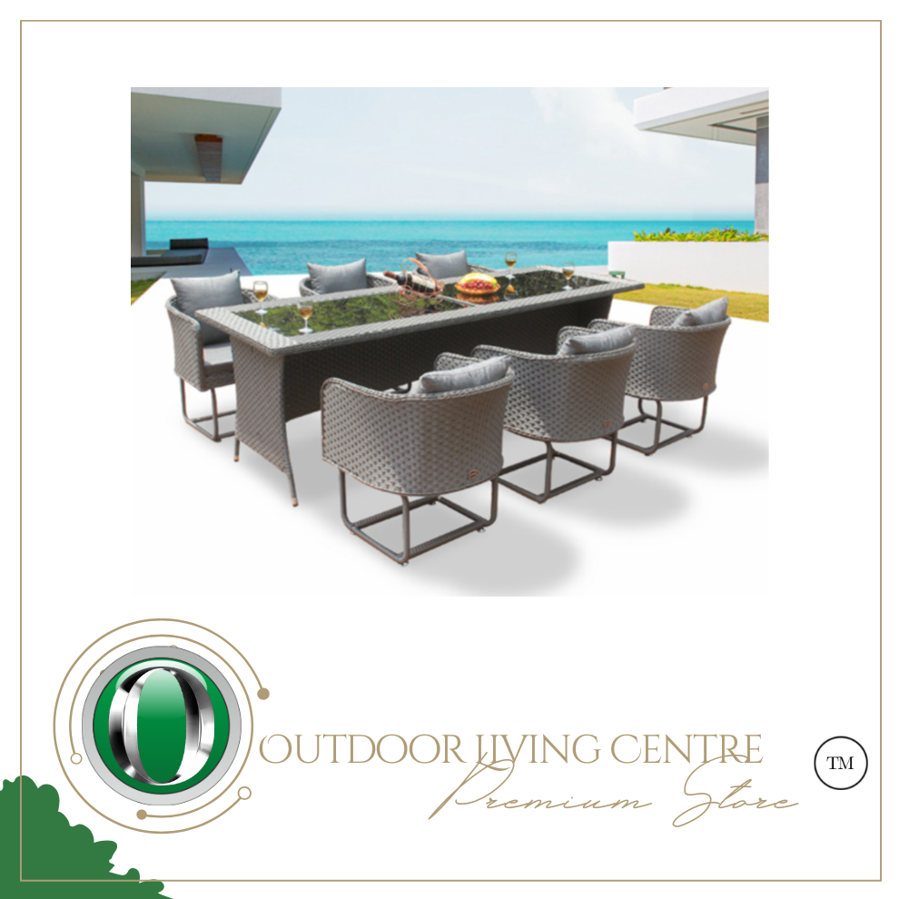 Luxury Plus Furniture -  Nordic Minimalist Tables And Chairs 1.8M x 6 Chairs (Balcony, Patio, Courtyard)