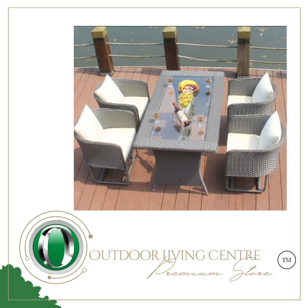 Luxury Plus Furniture -  Nordic Minimalist Tables And Chairs 1.5M x 4 Chairs (Balcony, Patio, Courtyard)