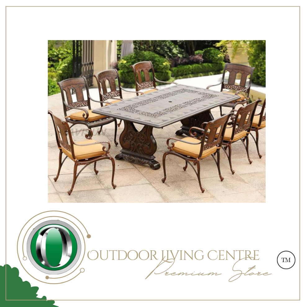 Luxury Plus Furniture - Classical Table & 8 Chairs (Balcony, Patio, Courtyard)