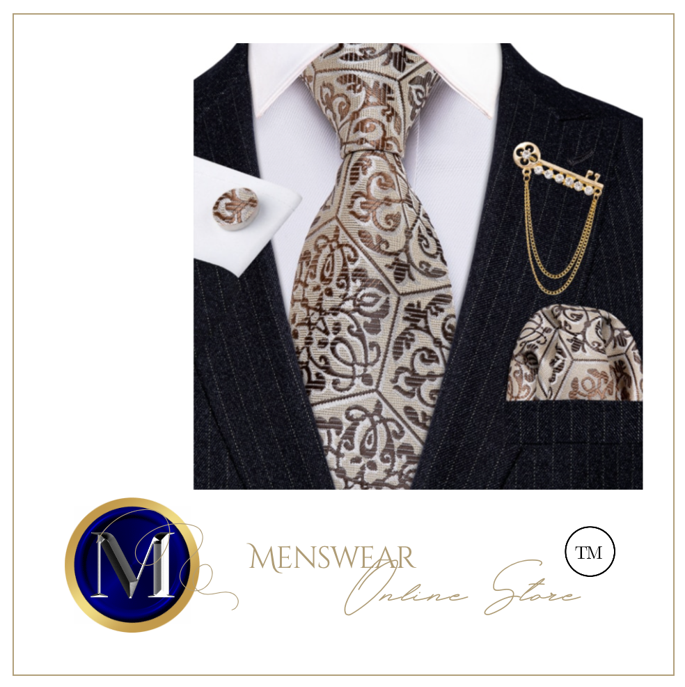 Mens Designer Silk Tie Handkerchief Set Gift Business - Many Colours & Sizes