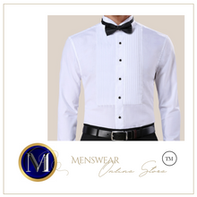 Load image into Gallery viewer, Mens Luxury Tuxedo Wedding Shirt White -  Many Sizes
