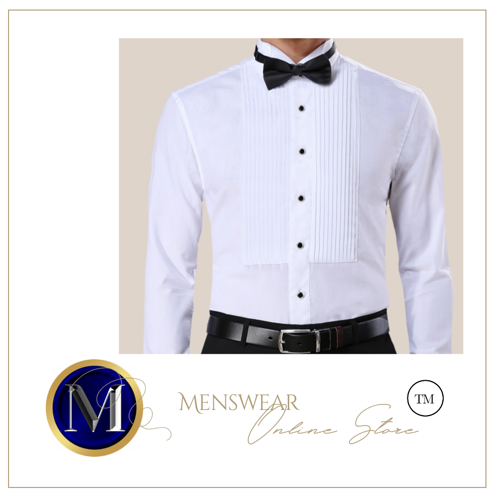 Mens Luxury Tuxedo Wedding Shirt White -  Many Sizes