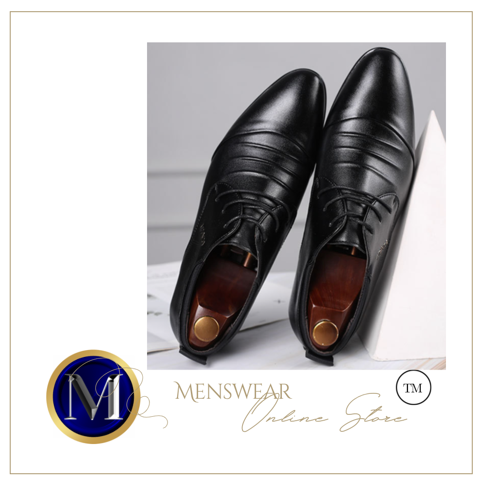 British Slip On Split Leather Pointed Toe Shoes Business Wedding Formal Shoes - Many Colours & Sizes