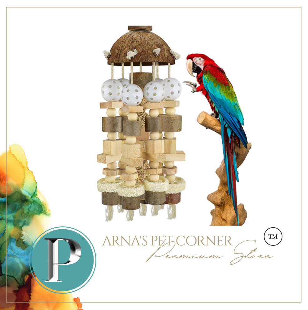 Bird Chew Toys Natural Wood Interactive