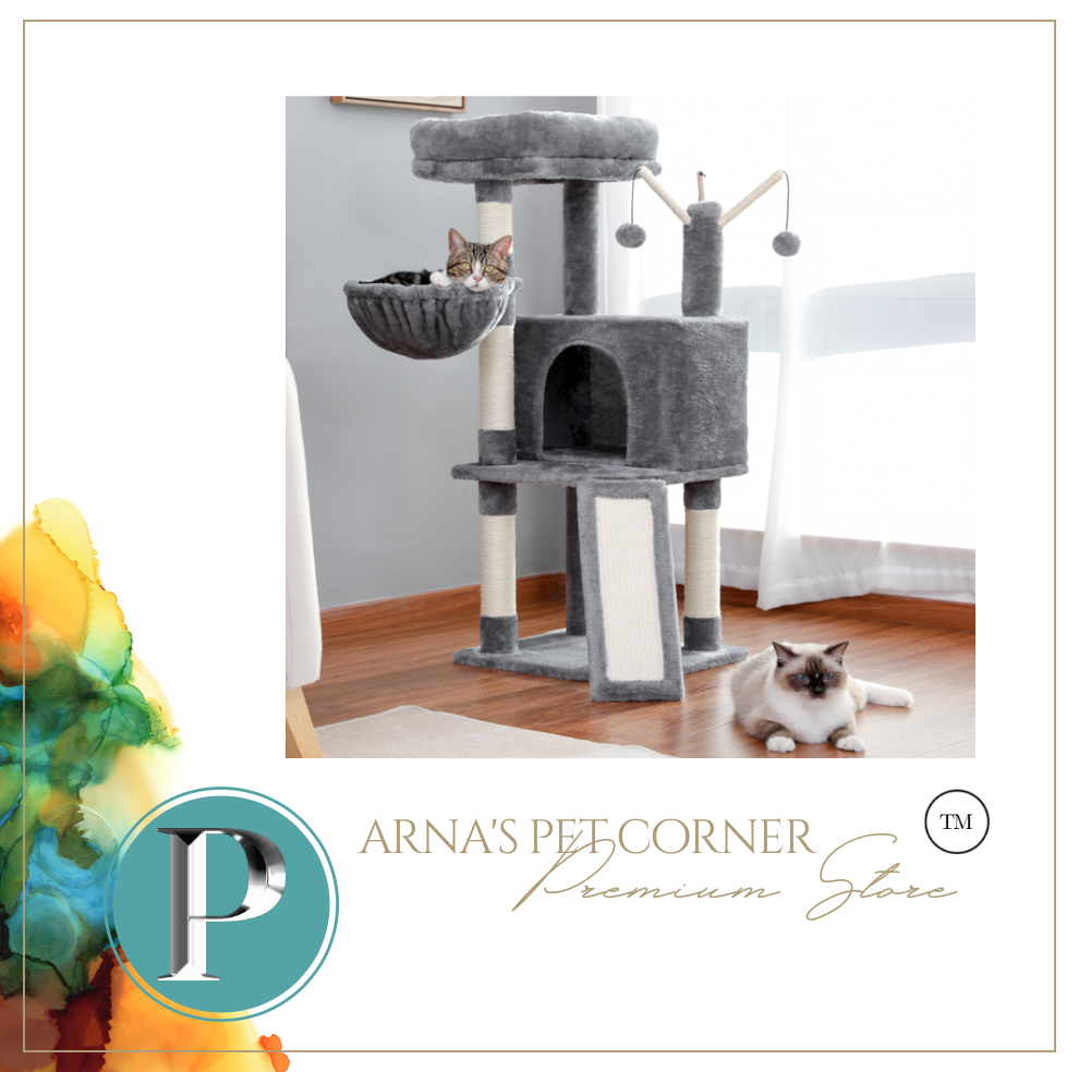 Luxury Cat Tree - Climbing Frame, Scratch Board Toy - Medium Size