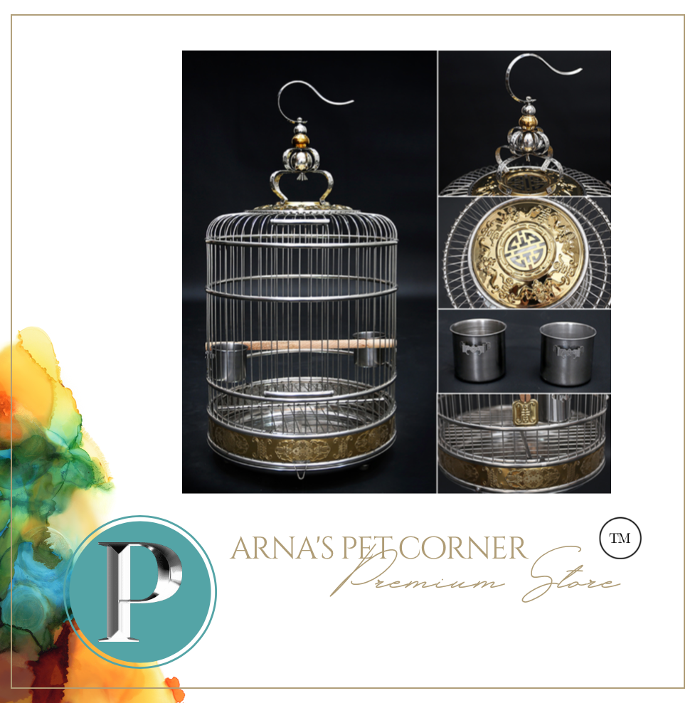 Designer Villa Stainless Steel Copper Birdcage - Large 42cm or 45cm