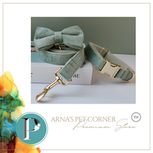 Load image into Gallery viewer, Luxury Pet Leash Engraved Name ID Tag + Collar + Bow - Free Engraving Personalise (all Sizes)
