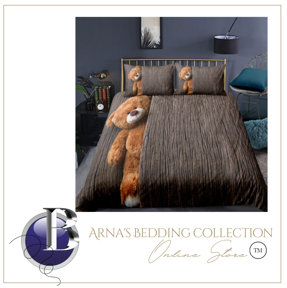 3D Teddy Bear Bedding Set 3 Pcs Duvet Cover & Pillowcase(s)