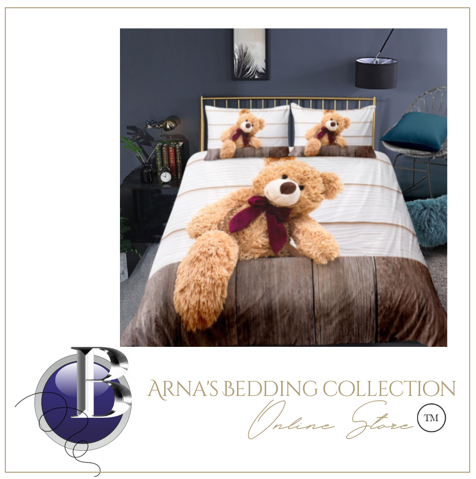 3D Teddy Bear Bedding Set 3 Pcs Duvet Cover & Pillowcase(s)