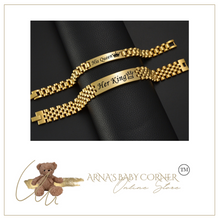 Load image into Gallery viewer, Top Line Personalised ID Bracelets - Gold/Rose Gold/Silver - His &amp; Hers
