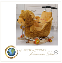 Load image into Gallery viewer, Child Rocking Horse/Chair, Plush/Solid Wood, Many Styles with Music and Safety Belt - Rocker or on Wheels with Handle to Push
