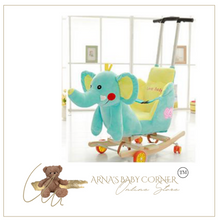 Load image into Gallery viewer, Child Rocking Horse/Chair, Plush/Solid Wood, Many Styles with Music and Safety Belt - Rocker or on Wheels with Handle to Push
