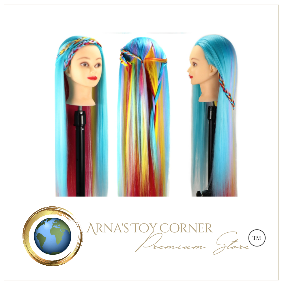 Girls Professional Synthetic Hair Mannequin for Training & Makeup - (Perfect Gift)