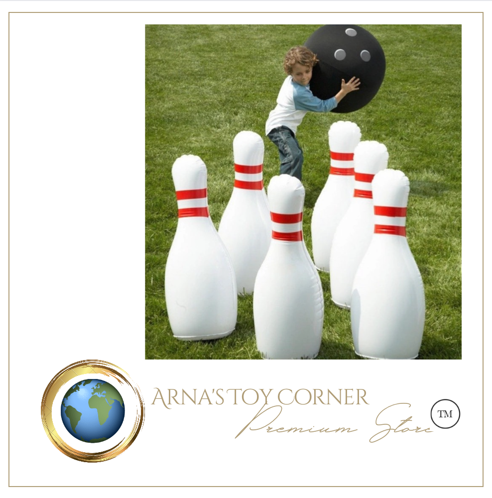 Giant Inflatable Bowling Set For All  The Family Outdoor Sports Lawn Interactive Game