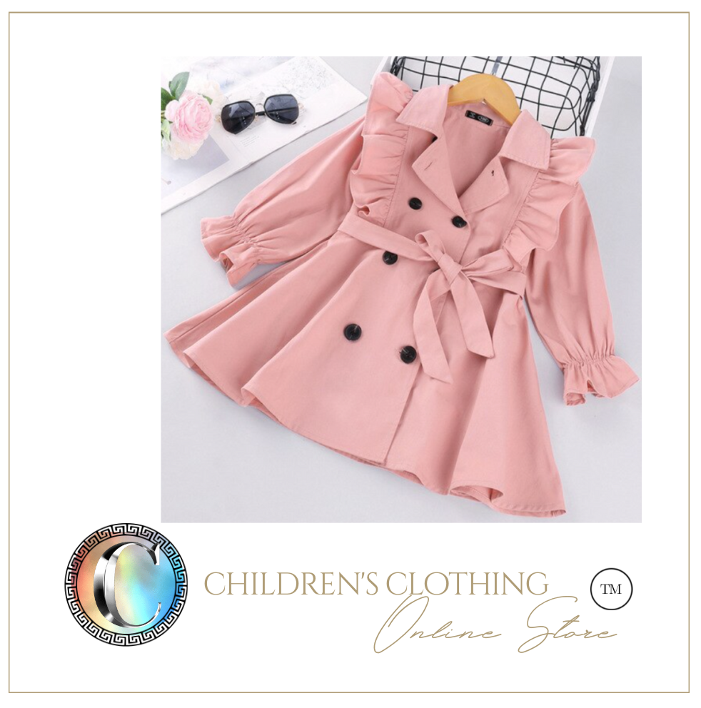 Arna Royal Gown Collection - Girls Overcoat Windproof Double Breasted Trench Coat - Many Sizes