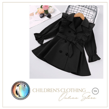 Load image into Gallery viewer, Arna Royal Gown Collection - Girls Overcoat Windproof Double Breasted Trench Coat - Many Sizes

