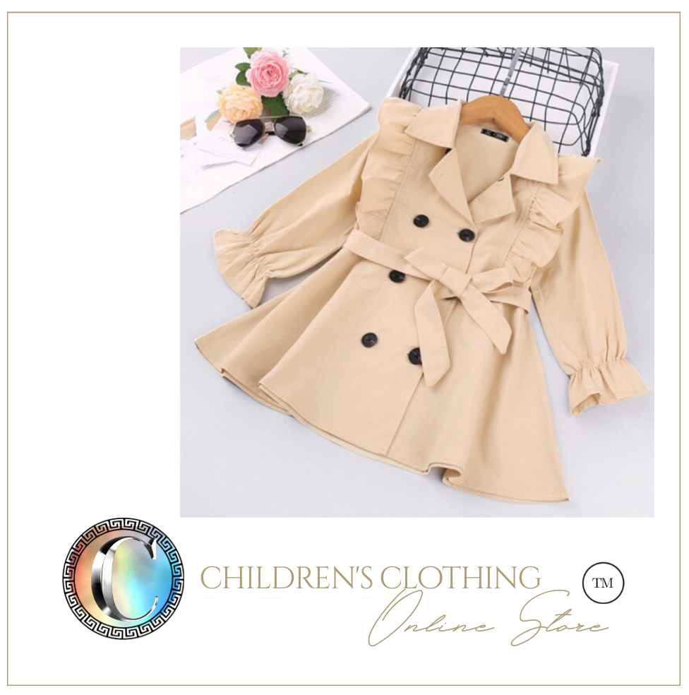 Arna Royal Gown Collection - Girls Overcoat Windproof Double Breasted Trench Coat - Many Sizes