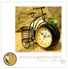 Load image into Gallery viewer, Deluxe &quot;Arna Royal Clock Collection&quot;  Wrought Iron Bicycle Double Sided Silent Desktop Clock
