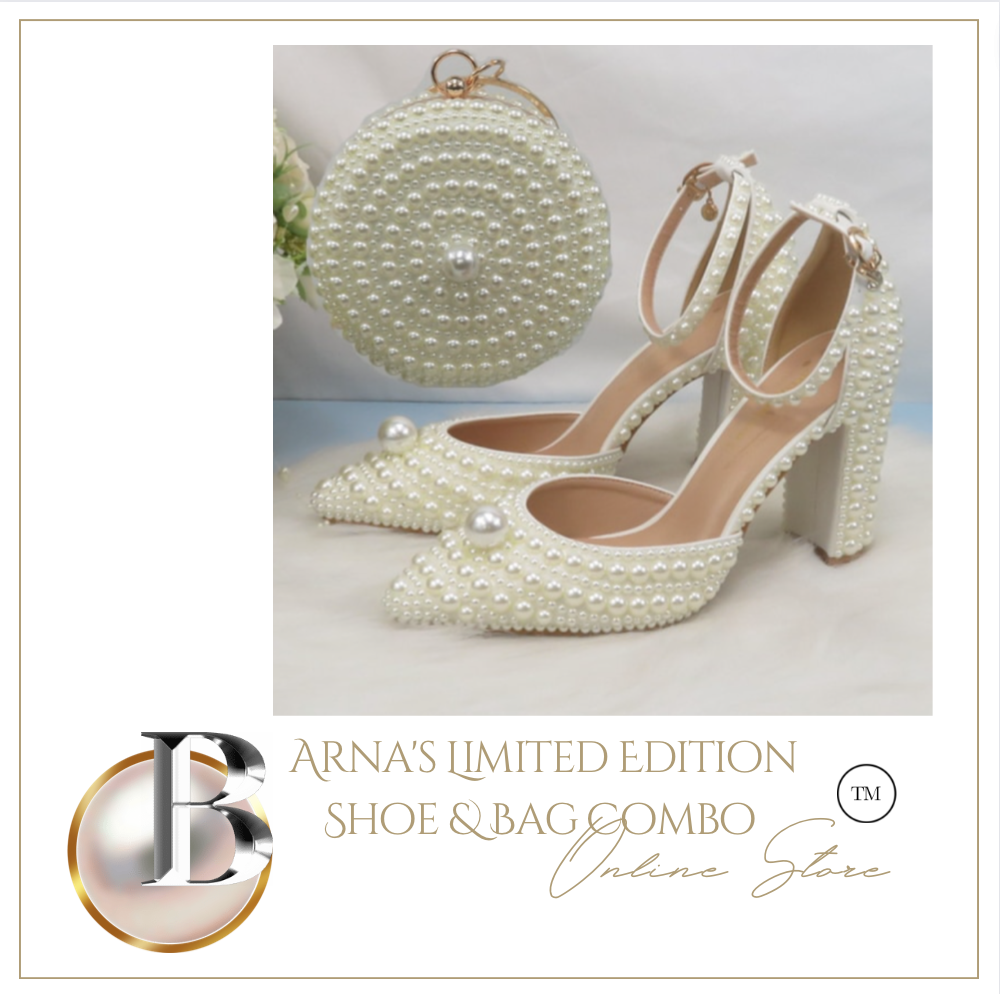 Limited Edition - Luxury Lace Shoe Set - Many Styles/Colours & Sizes (Shoe + Clutch) Wedding