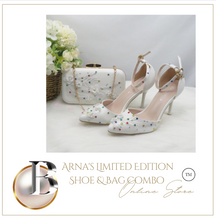 Load image into Gallery viewer, Limited Edition - Luxury Lace Shoe Set - Many Colours &amp; Sizes (Shoe + Clutch) Wedding
