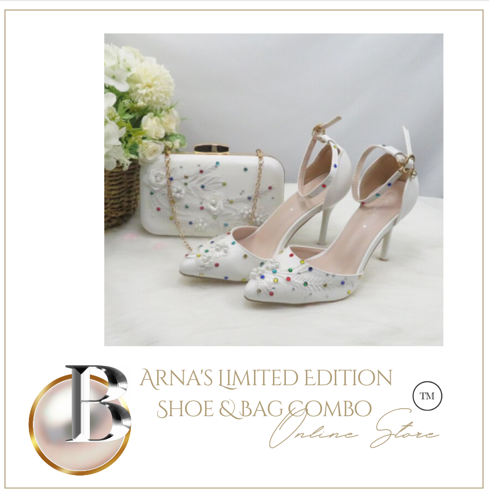 Limited Edition - Luxury Lace Shoe Set - Many Colours & Sizes (Shoe + Clutch) Wedding