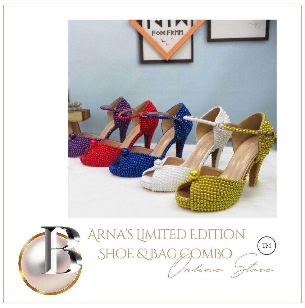 Limited Edition - Luxury Lace Shoe Set - Many colours & Sizes (Shoe + Clutch) Wedding