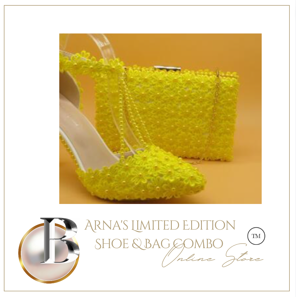 Limited Edition - Luxury Lace Shoe Set - Many colours & Sizes (Shoe + Clutch) Wedding