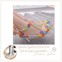 Load image into Gallery viewer, Limited Edition - Luxury Lace Shoe Set - Many colours &amp; Sizes (Shoe + Clutch) Wedding

