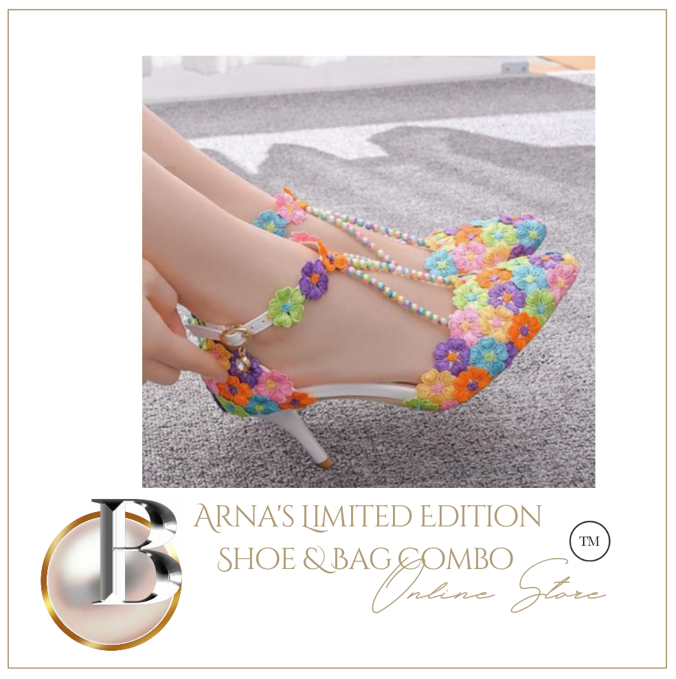 Limited Edition - Luxury Lace Shoe Set - Many colours & Sizes (Shoe + Clutch) Wedding