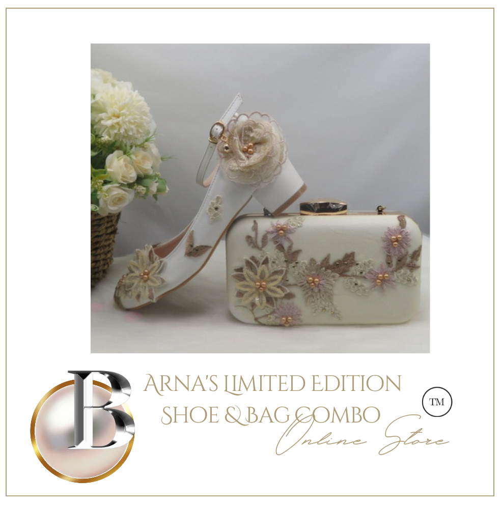 Limited Edition - Luxury Lace Shoe Set - Many Colours & Sizes (Shoe + Clutch)