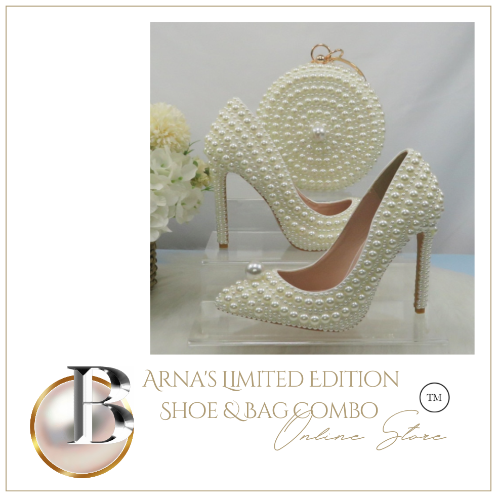 Limited Edition - Luxury Lace Shoe Set - Many Styles/Colours & Sizes (Shoe + Clutch) Wedding